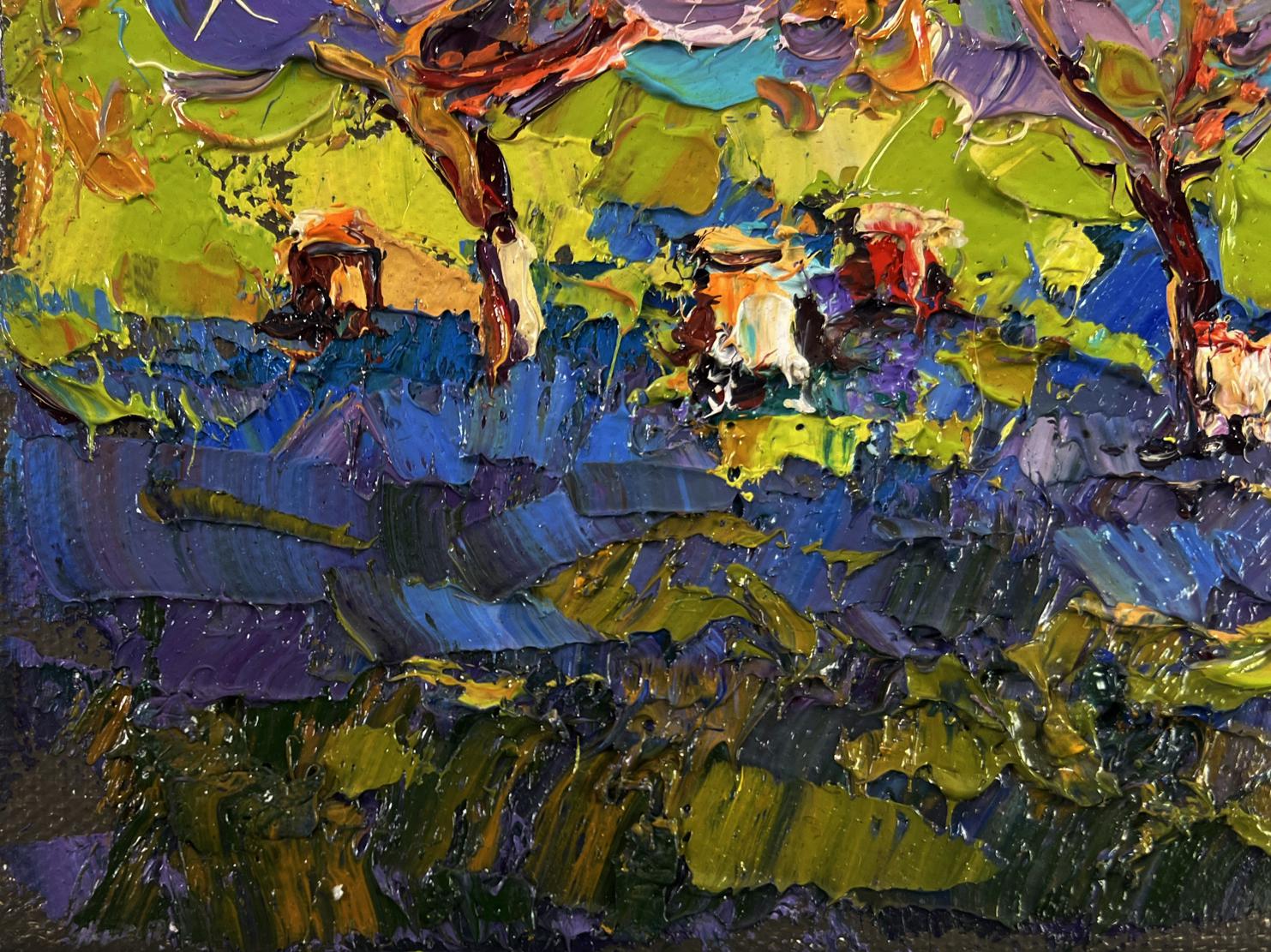 Vibrant impressionist landscape Oil painting Colors spring aroma by Oksana Ivanyuk