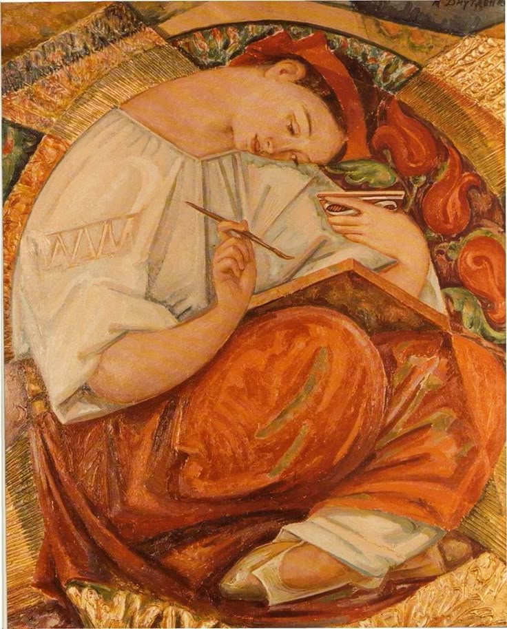 Ukrainian artist Mykhailo Dmytrenko original 20th century painting of reclining woman