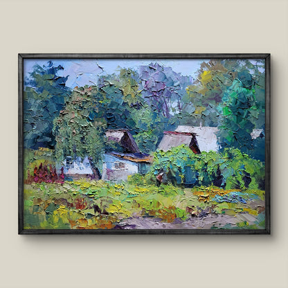 Oil painting Green paradise by Serdyuk Boris Petrovich in wooden frame