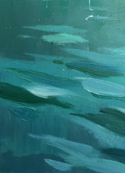 Abstract oil painting The sea washes the mountains by Yuriy Suprunchuk