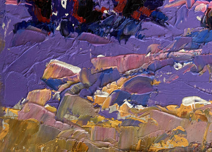 Oil painting Cold evening in the field by Oleksiy Ivanyuk, textured abstract