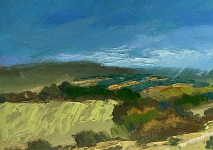 Oil painting of green fields landscape by Yuriy Suprunchuk