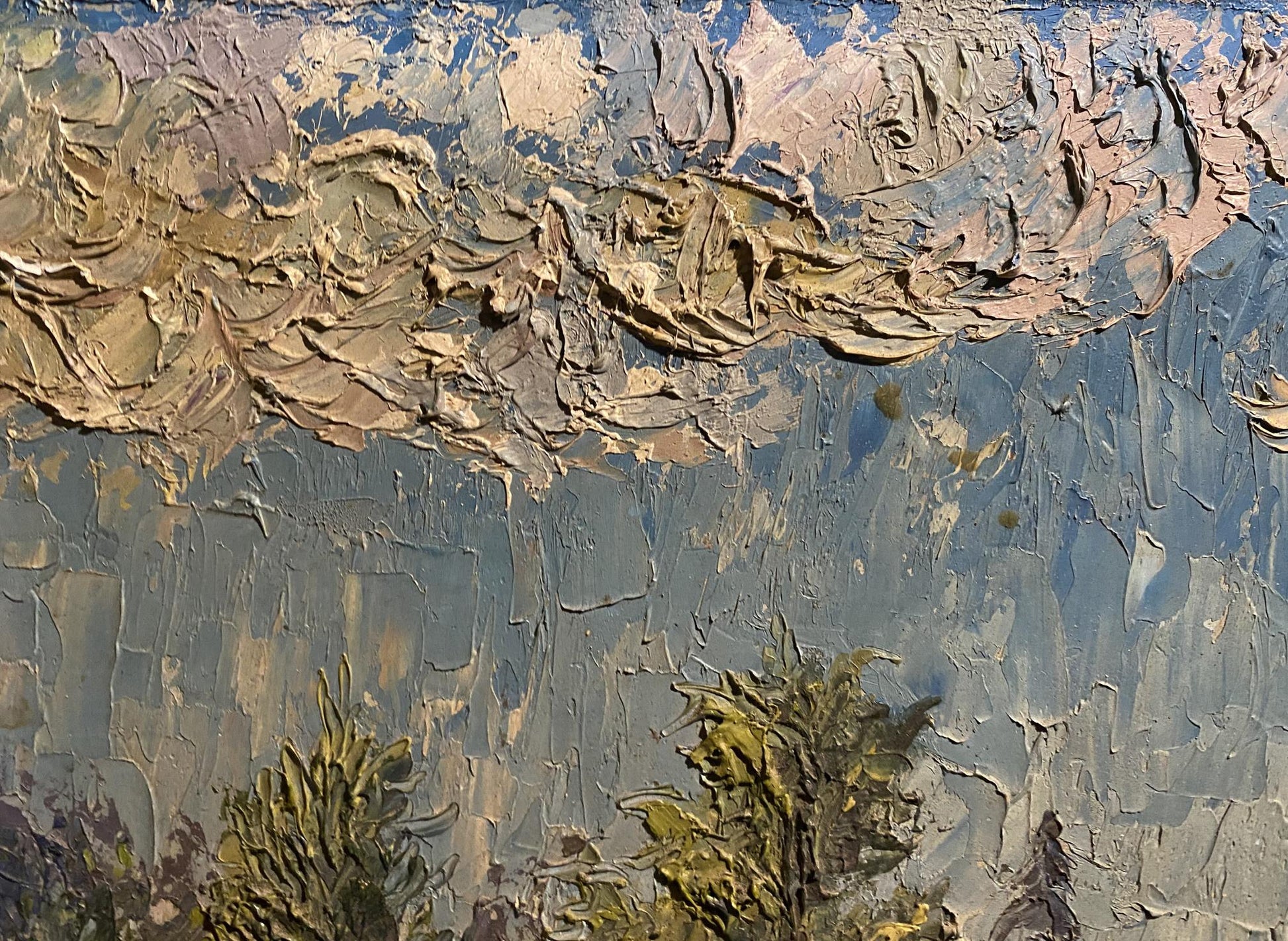 Oil painting Life in Silence textured landscape impasto canvas