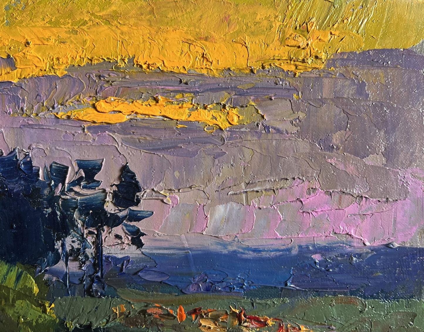Oil painting The cows are going home by Boris Serdyuk impressionist textured art