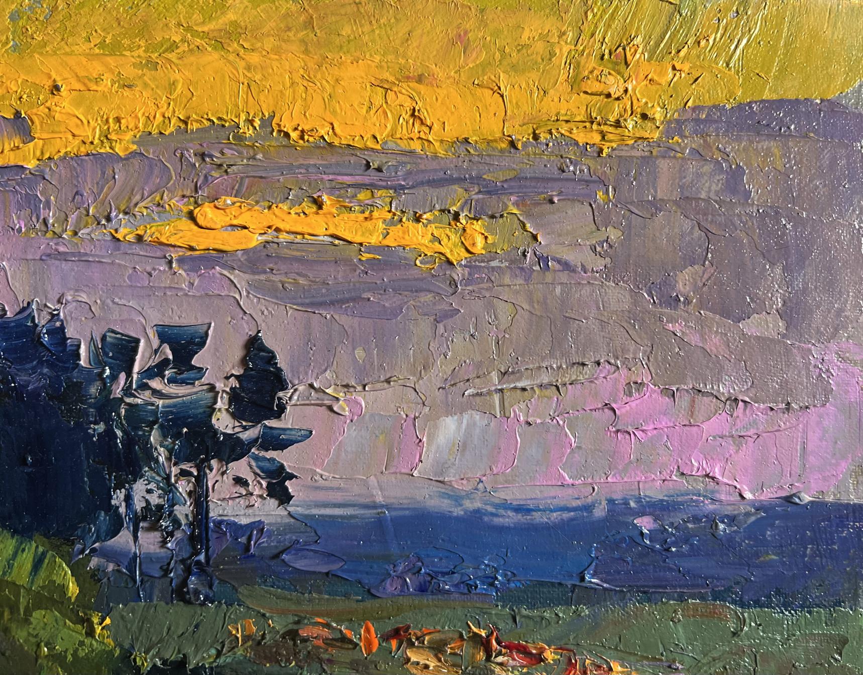 Oil painting The cows are going home by Boris Serdyuk impressionist textured art
