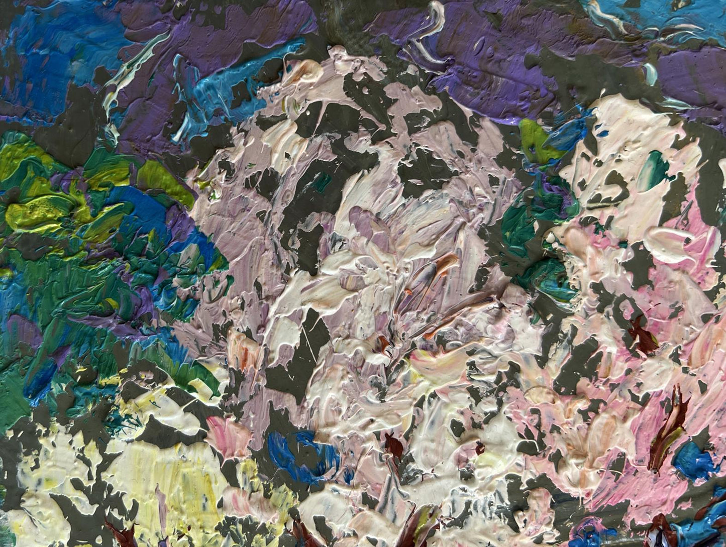 Oil painting Spring Blossom by Oleksiy Ivanyuk with vibrant impasto hues