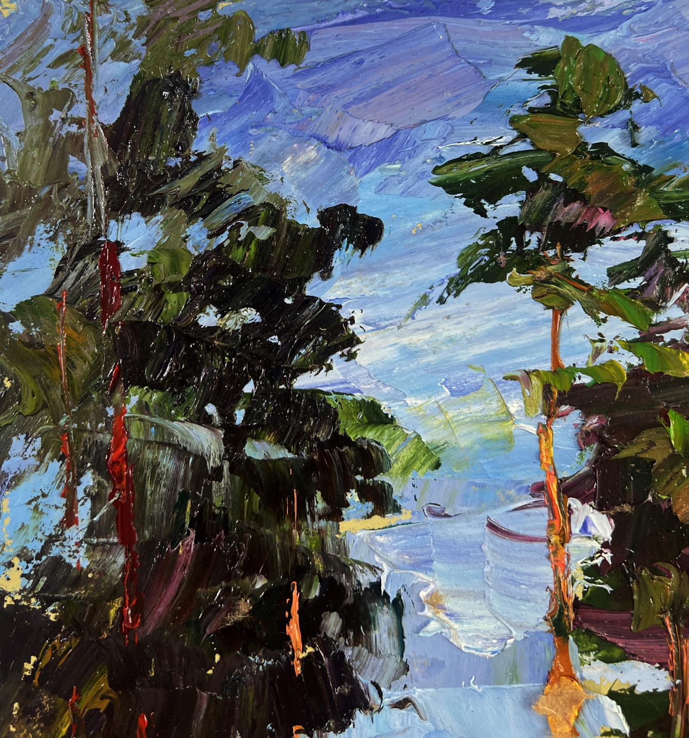 Vibrant impressionist oil painting Silence of Trees and Light by Boris Serdyuk