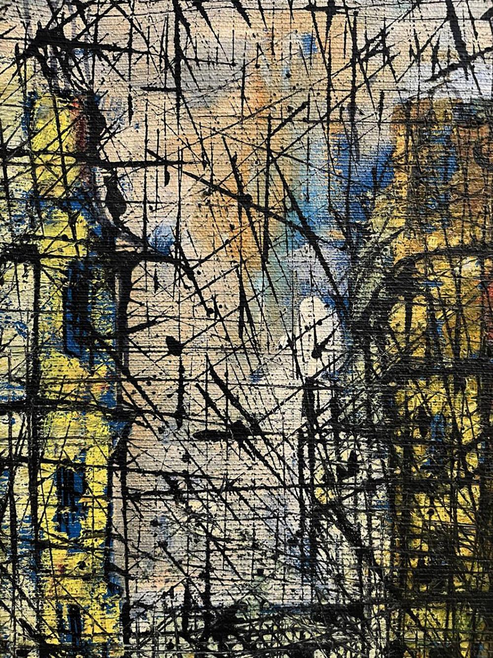 Abstract expressionist oil painting Graphic of the Cities by Serhiy Kovalev
