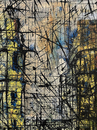 Abstract expressionist oil painting Graphic of the Cities by Serhiy Kovalev