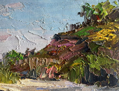 Impasto oil painting Summer day by the shore by Boris Serdyuk