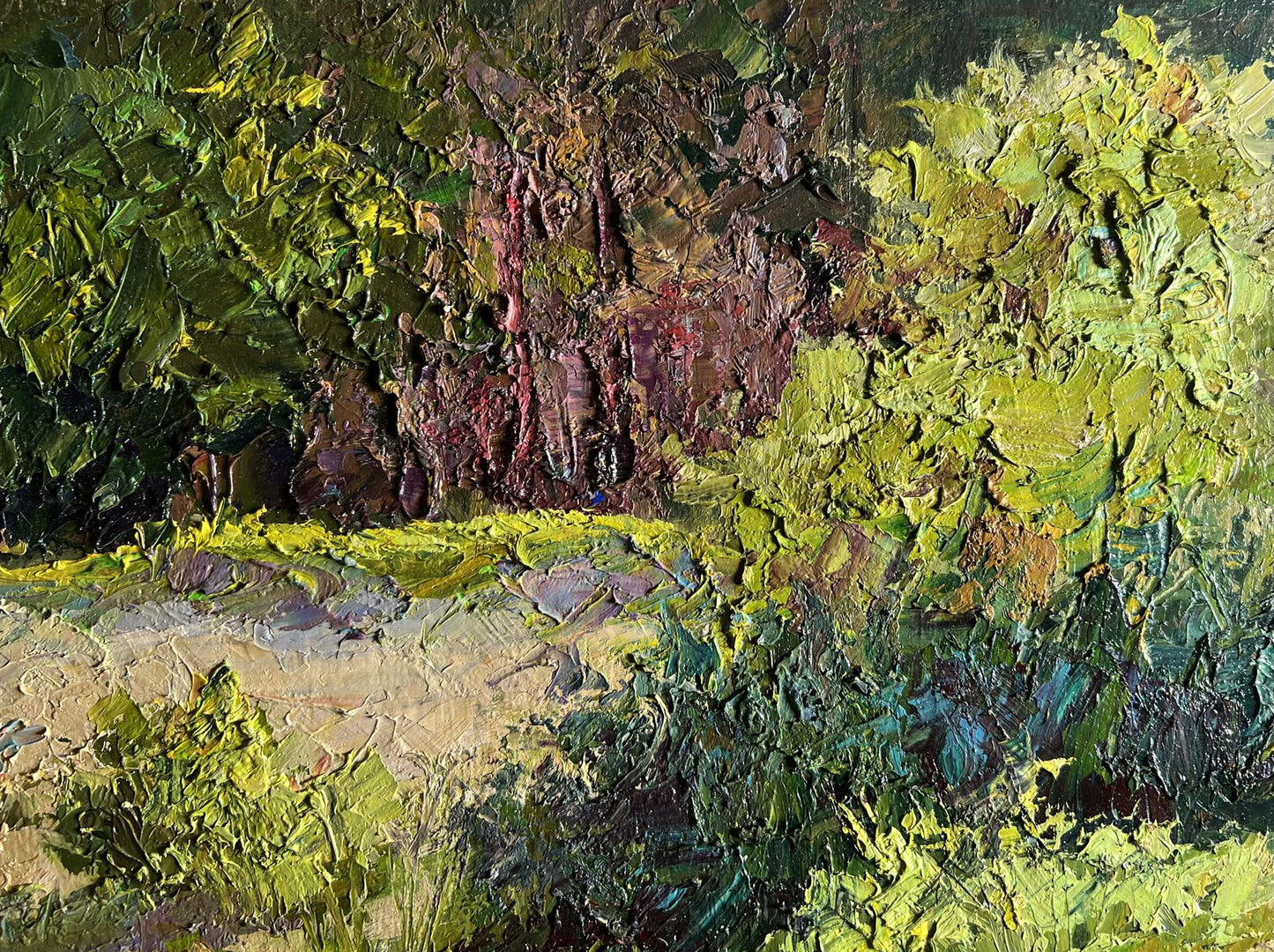 Impasto oil painting Summer vacation on the river by Boris Serdyuk