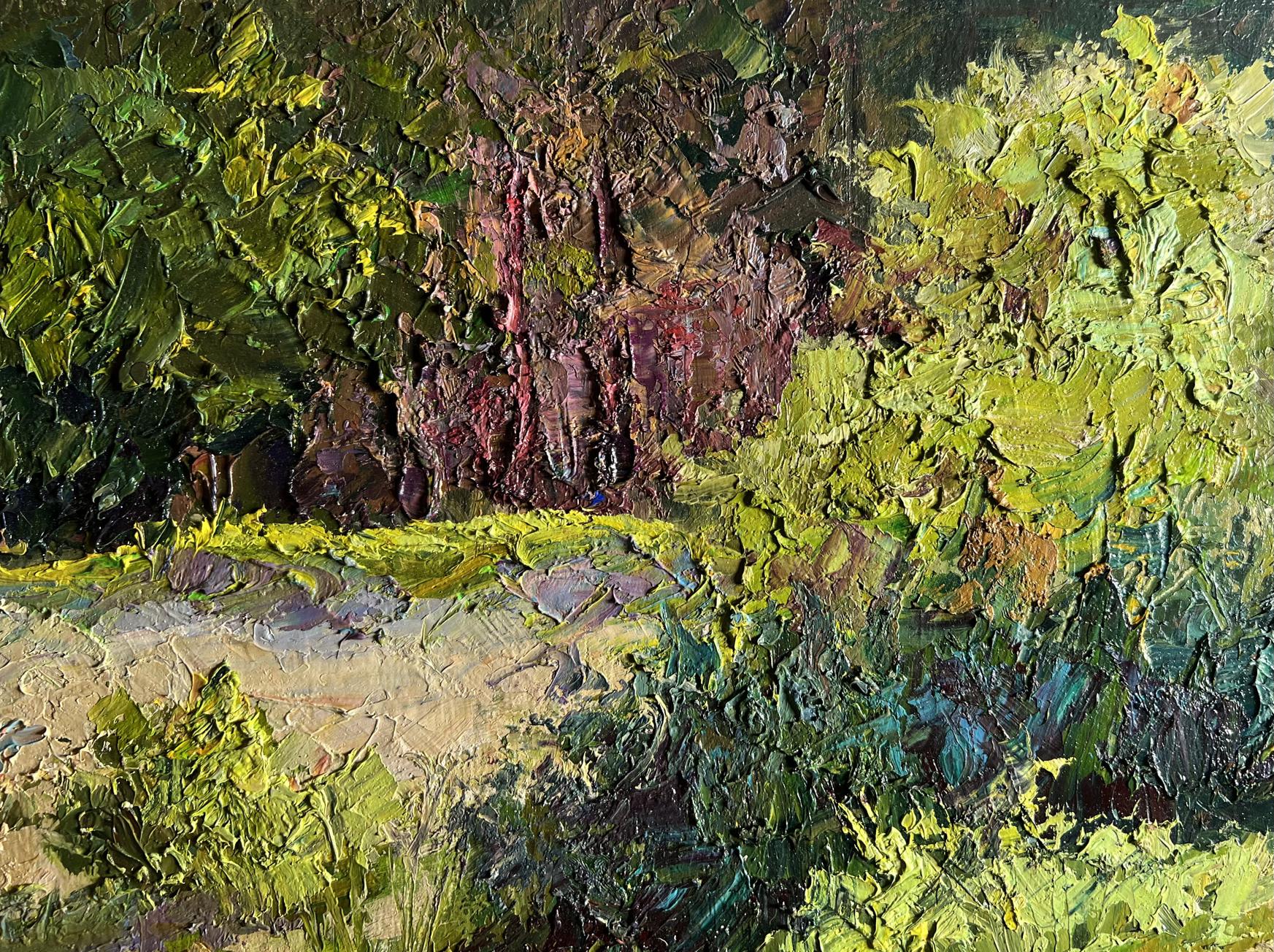 Impasto oil painting Summer vacation on the river by Boris Serdyuk