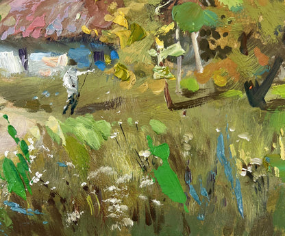 Vibrant impressionist oil painting Memories near the house by Yuriy Suprunchuk