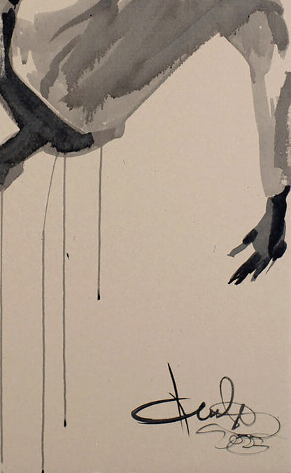 Abstract ink acrylic painting A Fall Jump series by Dima Filatov