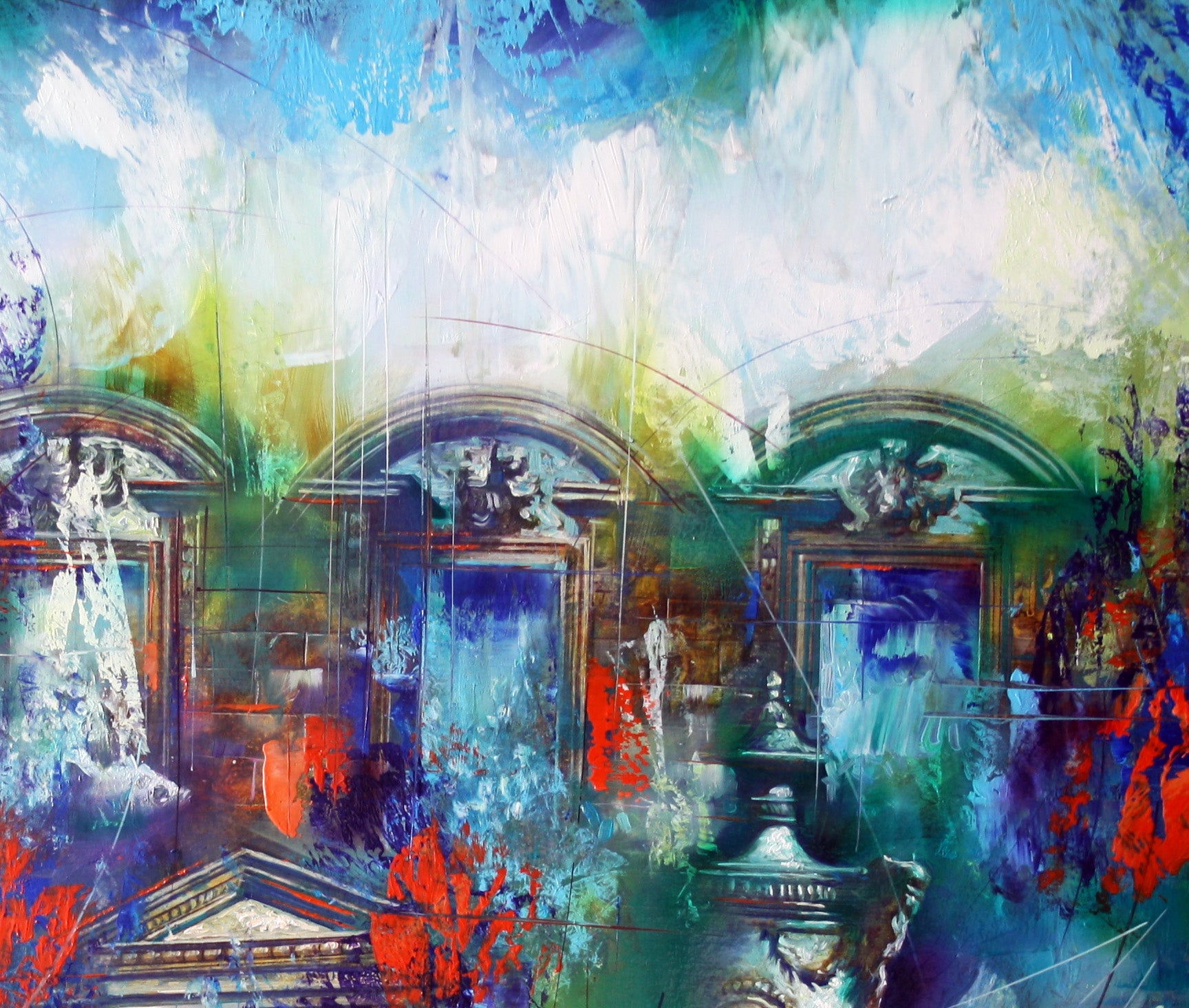 Oil painting Forgotten still life by Alexander Dobrodiy with arched frames