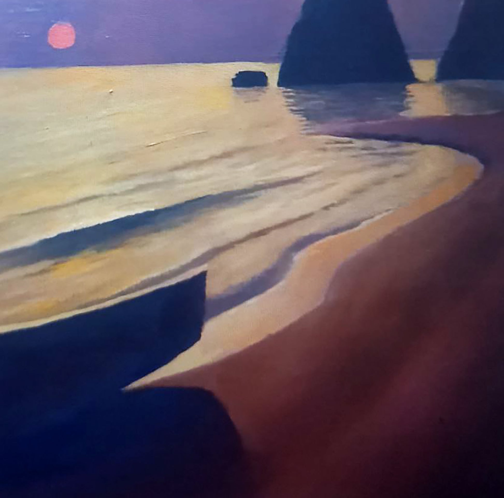 Oil painting Evening on the shore by Alexander Strashevich sunset