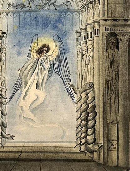 Watercolor angel Paradise Tor by Dmytro Startsev with wings and glow