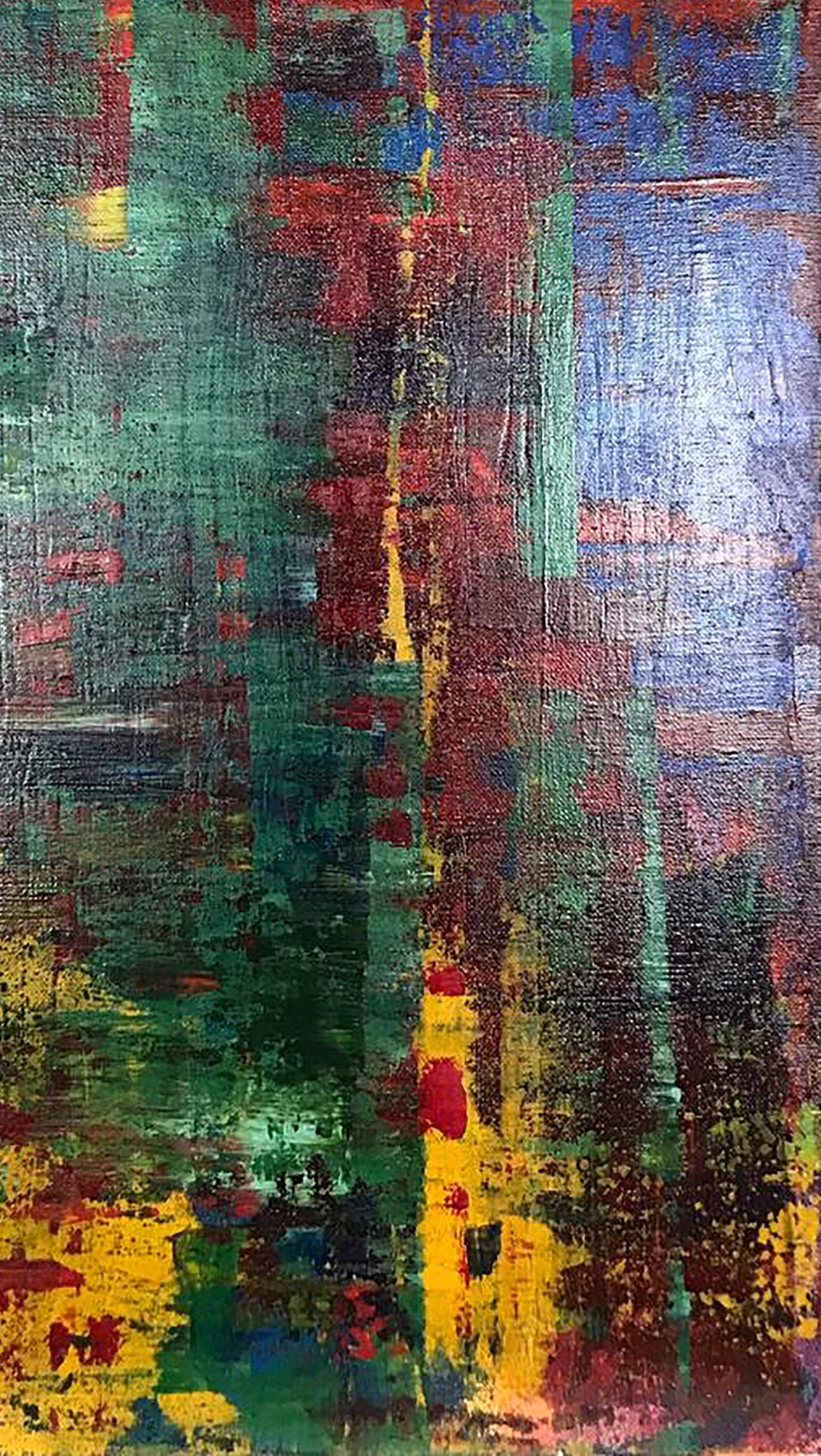 Autumn Olga Melezhik acrylic painting with vibrant textured brushstrokes