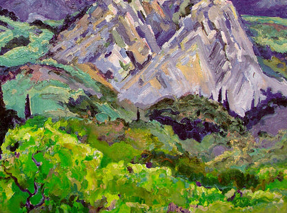 Vibrant impressionistic oil painting Spring in the mountains by Leonid Pavlenko