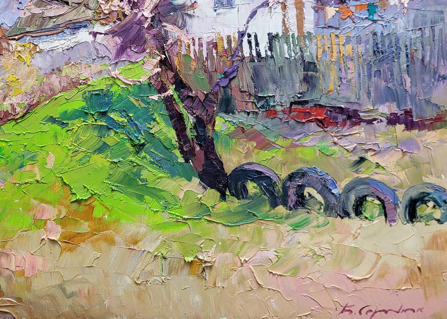 Oil painting The magic of spring by Boris Serdyuk, vibrant impressionist tree