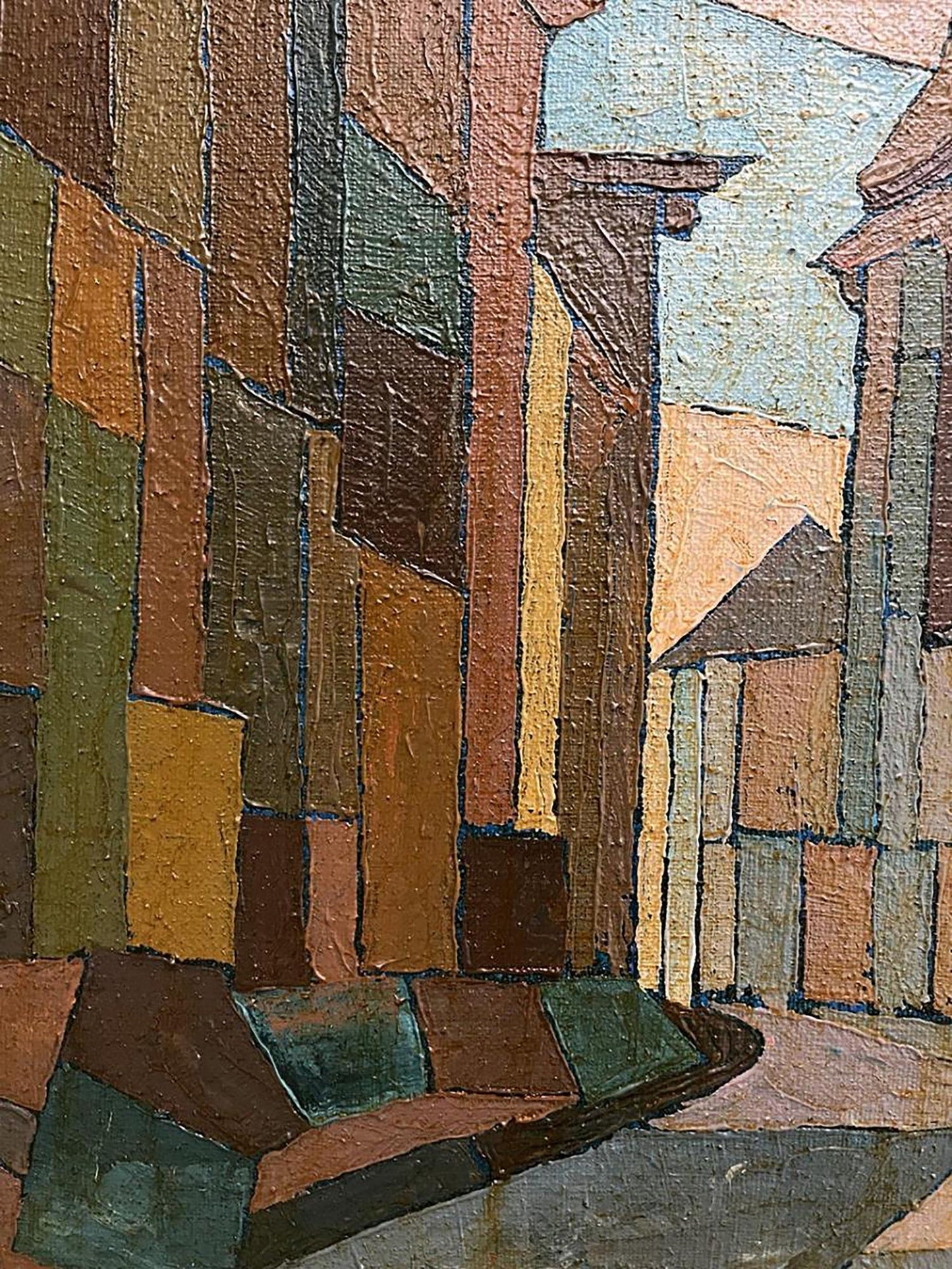 Oil painting Closer to the center by Serhiy Kovalev, textured geometric shapes