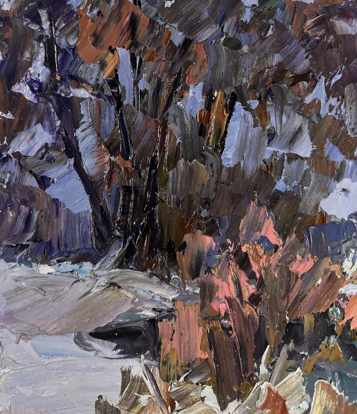 Oil painting The first snow and the breath of frost by Boris Serdyuk