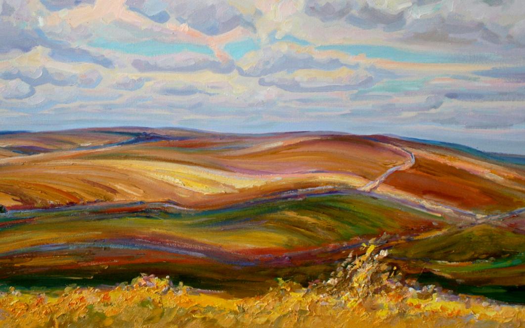 Vibrant impressionist oil painting Endless distances by Leonid Pavlenko