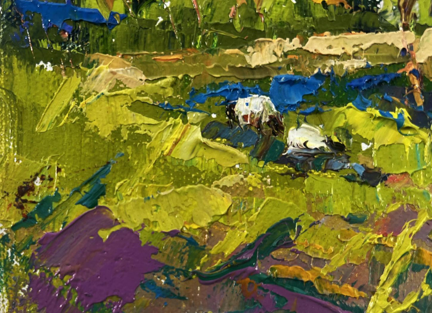 Vibrant impressionist oil painting Echoes of spring and water’s glimmer by Oleksiy Ivanyuk