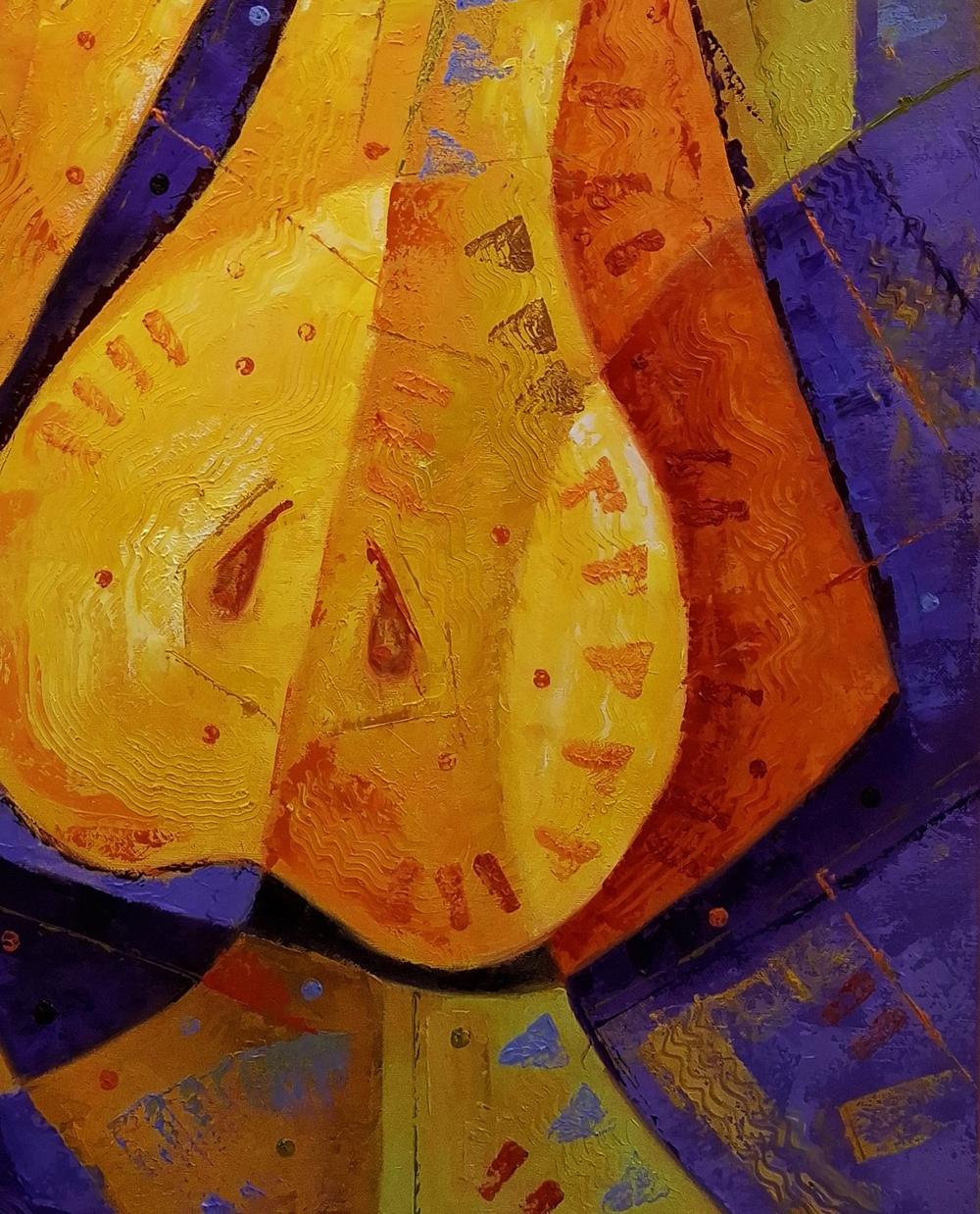 Vibrant oil painting Still life with pears by Sergiy Voichenko