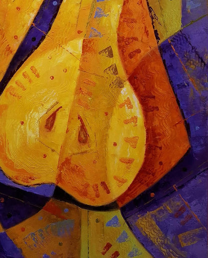 Vibrant oil painting Still life with pears by Sergiy Voichenko