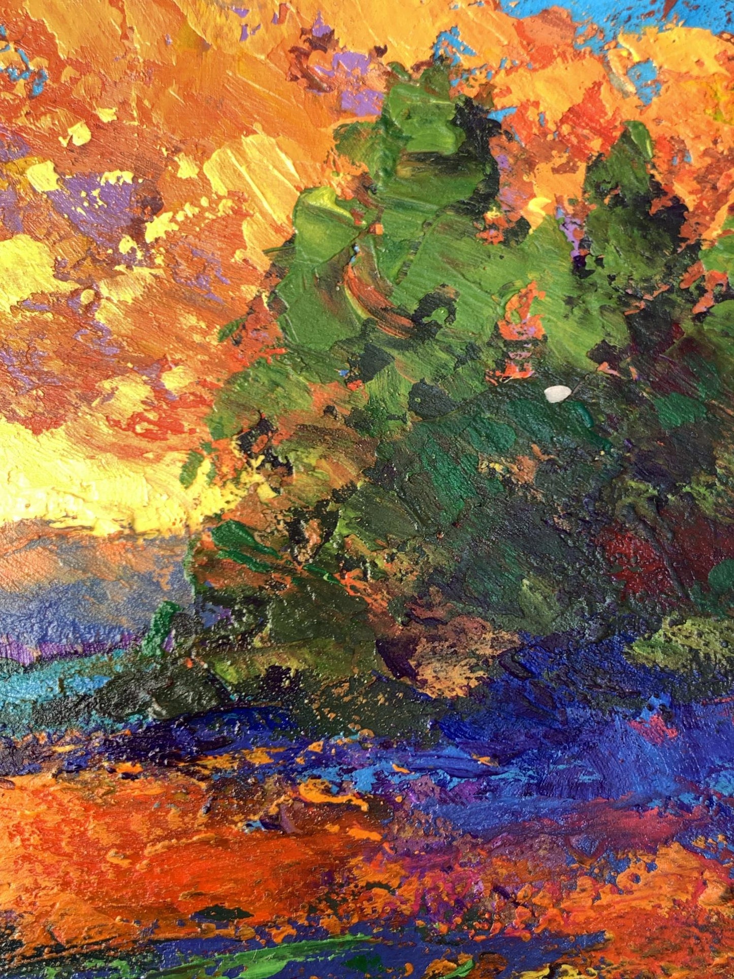 Vibrant impressionist oil painting Windy evening by V. Zadorozhnya