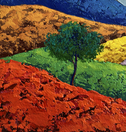 Oil painting Romantic evening in the mountains by V. Zadorozhnya