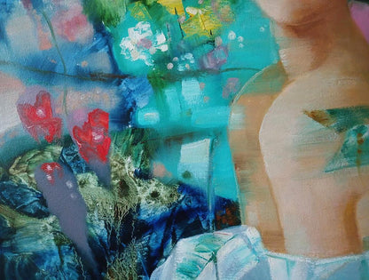 Abstract oil painting The girl is dreaming by Anatoly Tarabanov
