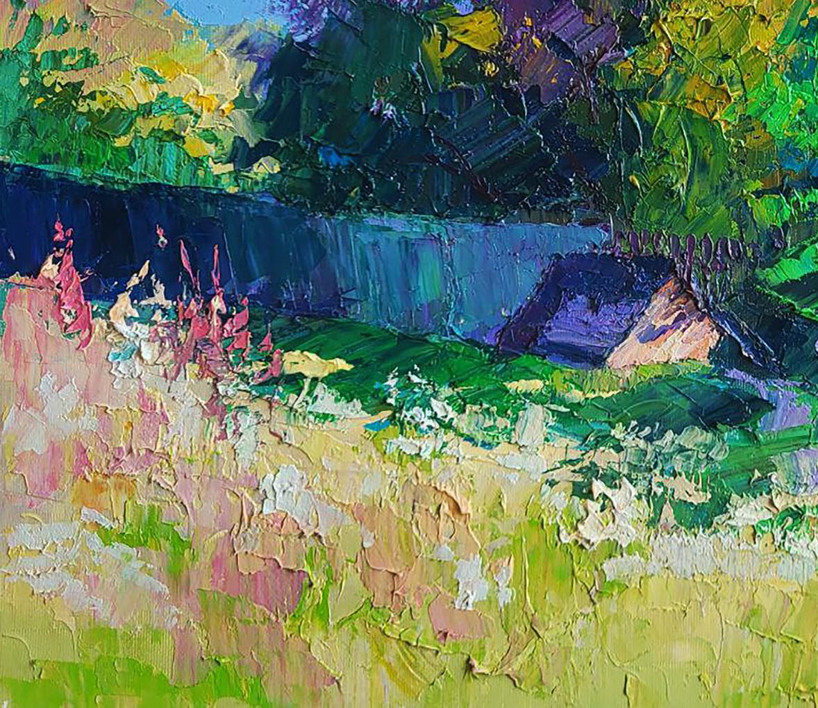 Vibrant impressionist oil painting Summer Boris Serdyuk landscape