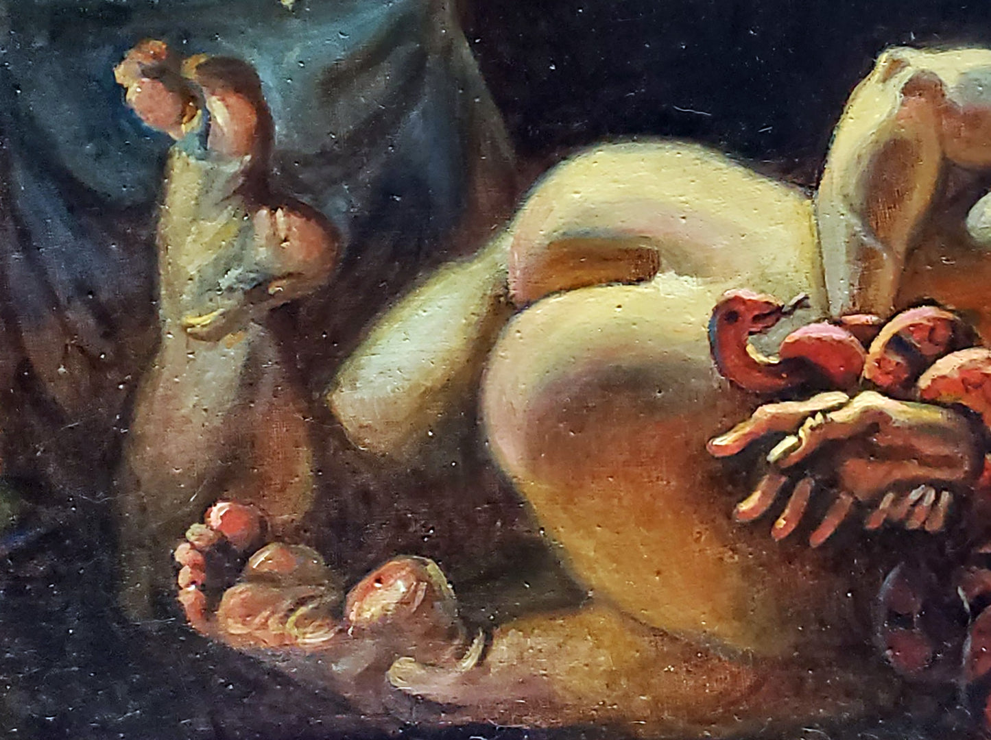 Oil painting Related thoughts by Daniil Litvinov: nude woman with red birds