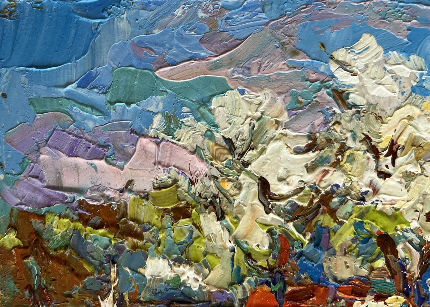 Vibrant impasto oil painting Spring has come by Oksana Ivanyuk