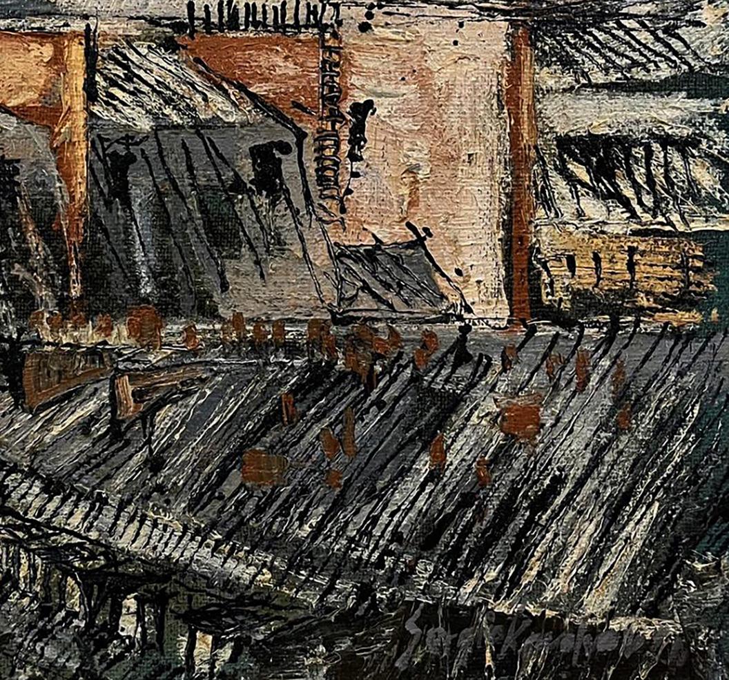 Abstract expressionist oil painting Life in the City by Serhiy Kovalev