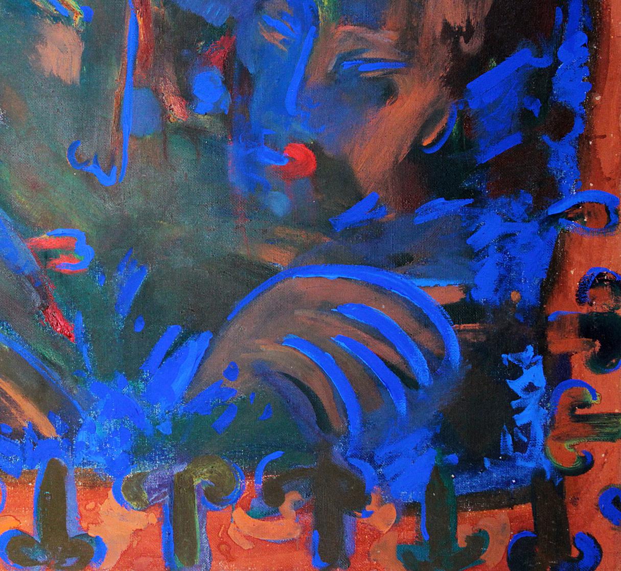 Vibrant Oil painting ADULTER Ed Potapenkov with bold blue orange green strokes