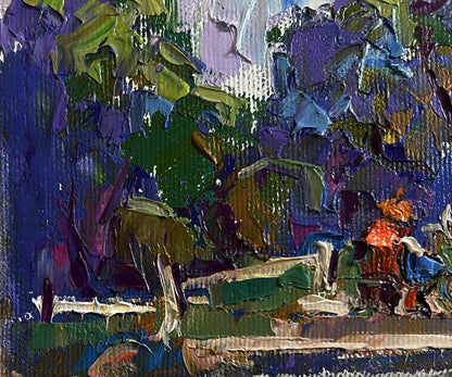 Oil painting A walk through the city park by Oleksiy Ivanyuk