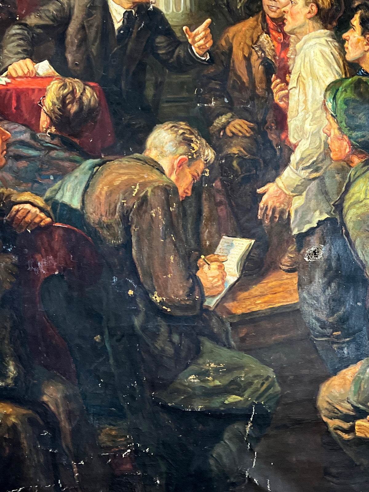Oil painting Lenin among delegates of the 3rd Congress of Komsomol Viktor Terentyev