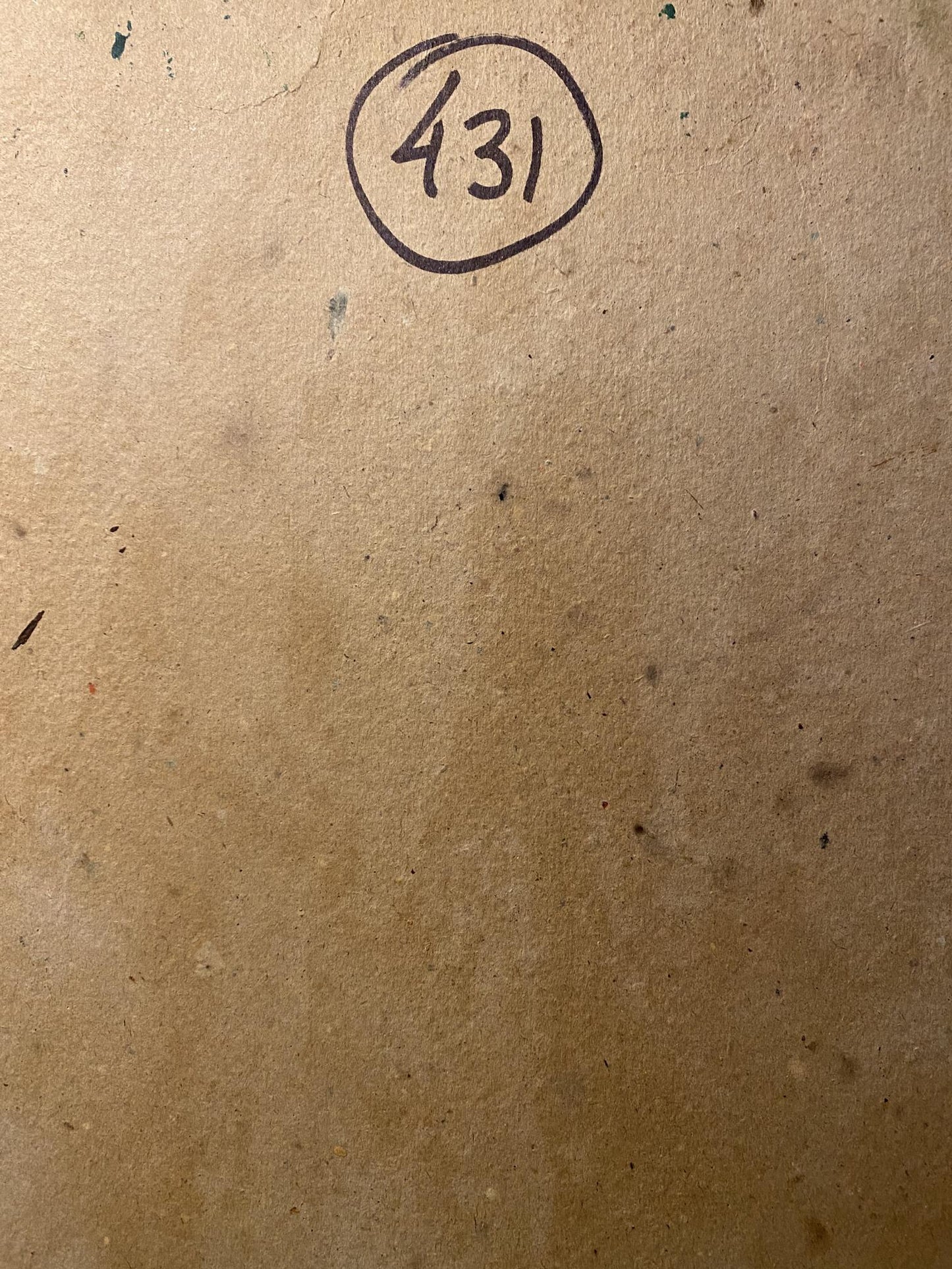 Back of Oil painting Study in the Fog Mykola Reznik: hand-drawn 431 circle