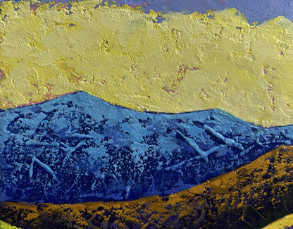Oil painting Hiking in the mountains in the evening by V. Zadorozhnya