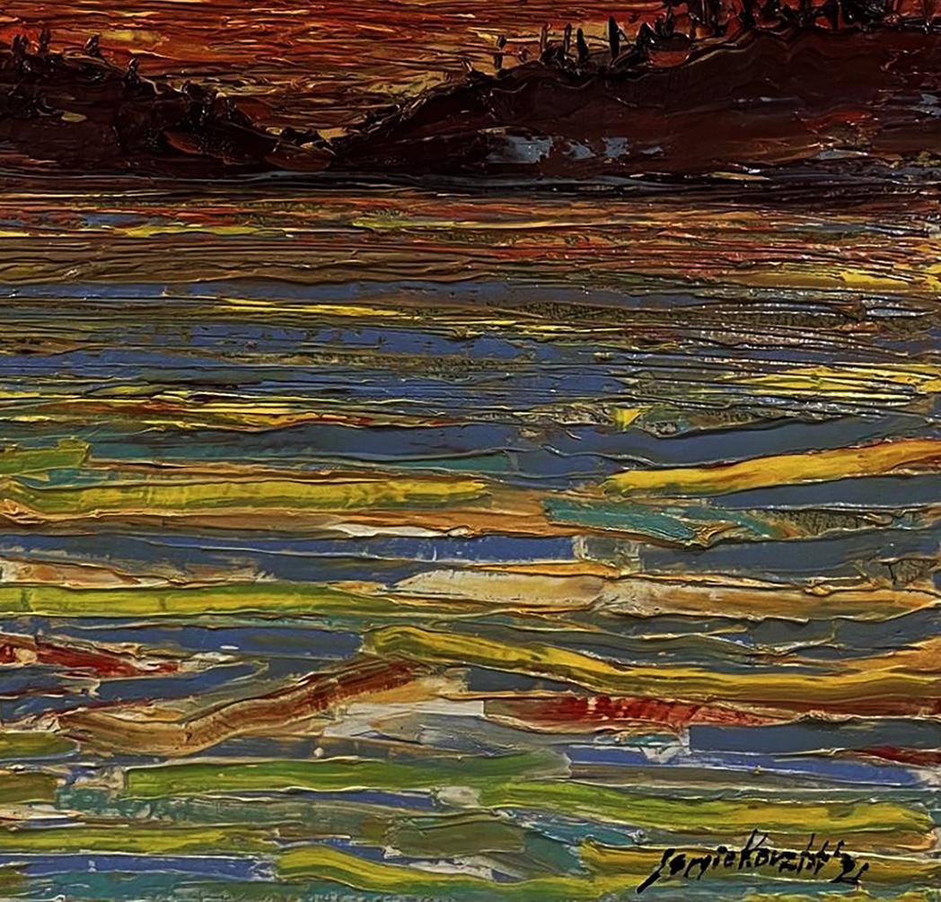 Oil painting The Glow by Serhiy Kovalev in earth tones and vibrant hues