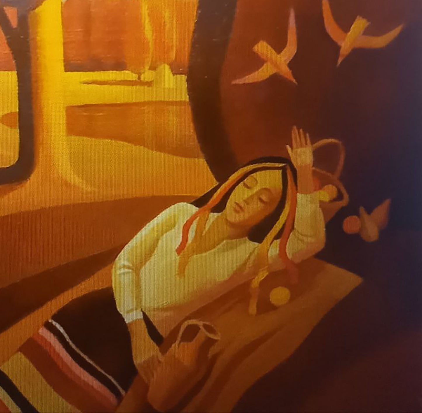 Oil painting Evening sleep by Alexander Strashevich: serene woman reclining