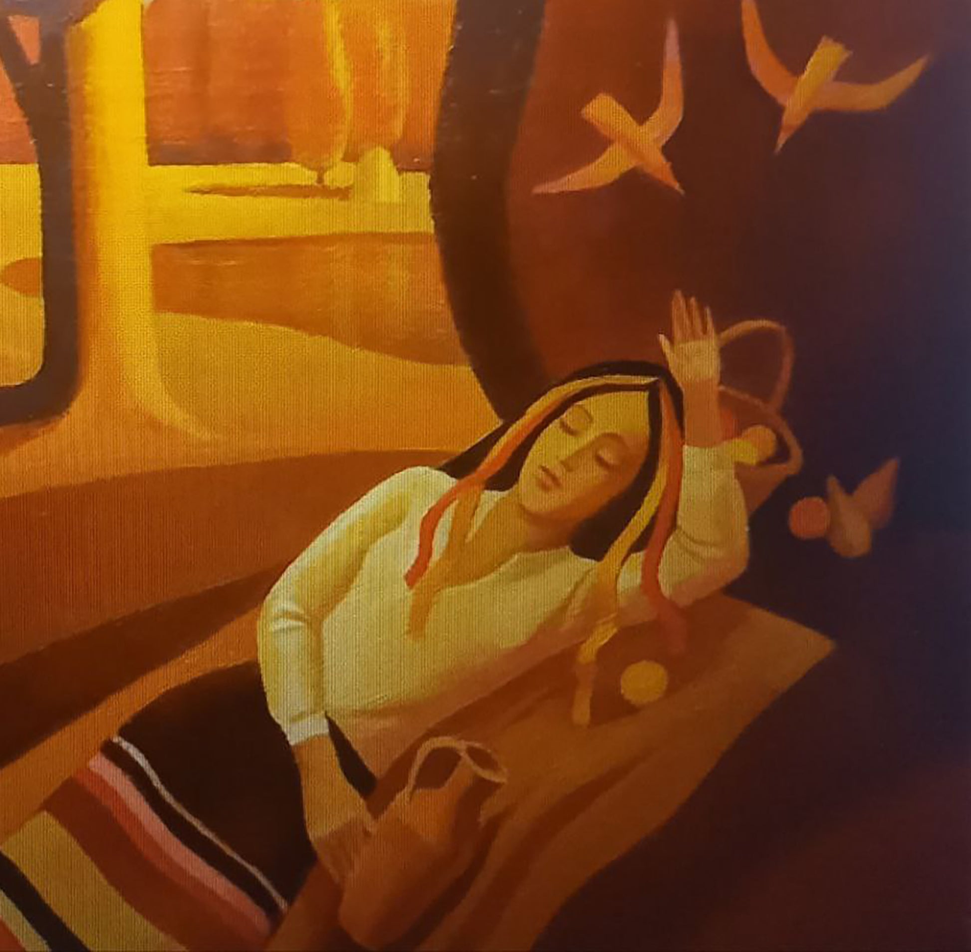Oil painting Evening sleep by Alexander Strashevich: serene woman reclining