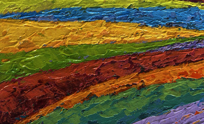 Vibrant oil painting of yellow sunset over flower field by V. Zadorozhnya
