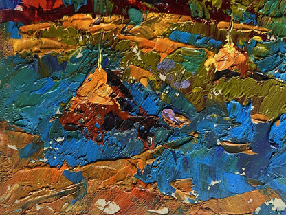 Vibrant impressionist oil painting Autumn romance in the field by Oleksiy Ivanyuk