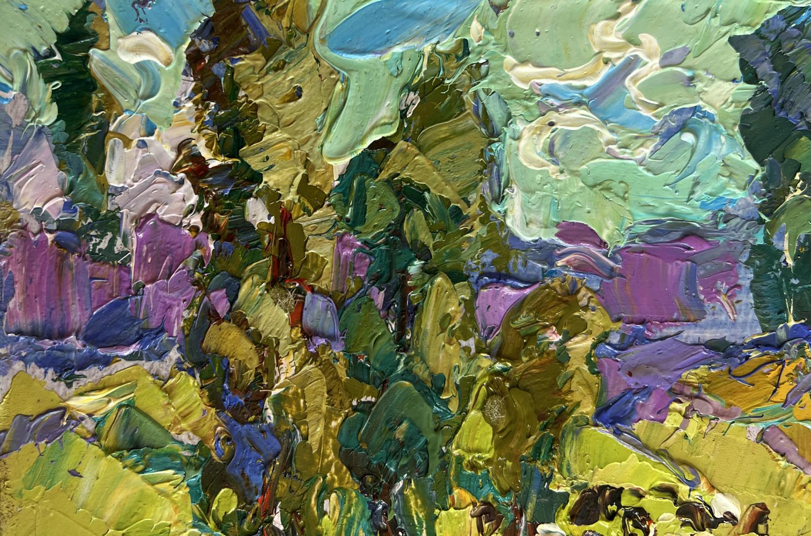Oil painting Walking through the valley by Oleksiy Ivanyuk vibrant abstract