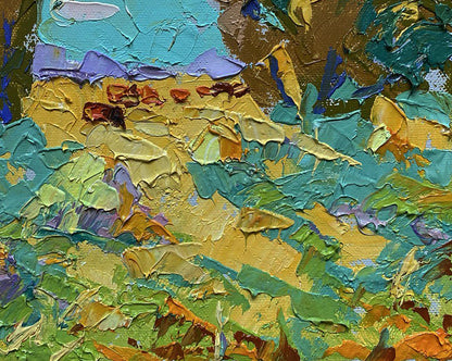 Vibrant impressionist oil painting Morning on the pasture by Oleksiy Ivanyuk