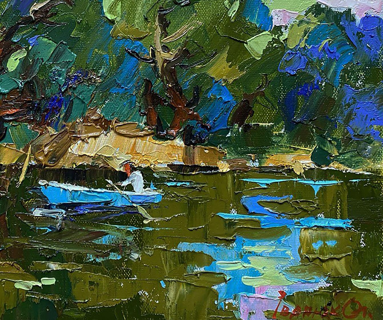 Vibrant impressionist oil painting In silence with nature by Oleksiy Ivanyuk